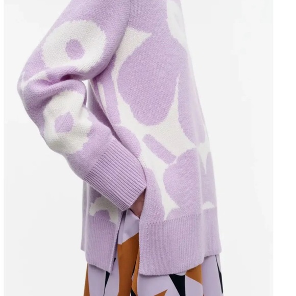 Marimekko Chic Lavender Patterned Sweater size large - Picture 4 of 5